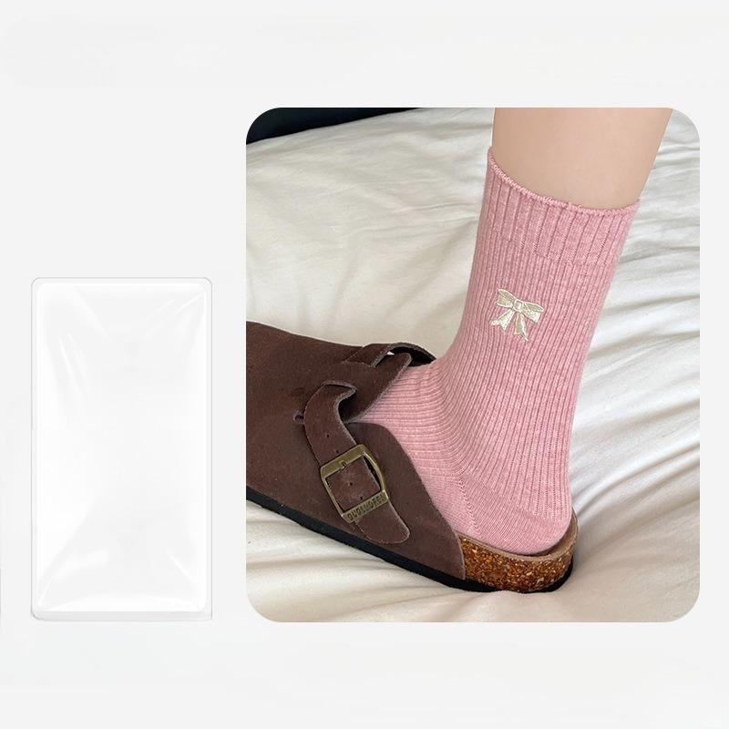 Female Autumn and Winter Sweet Everything with Bow Embroidery In The Tube Pile Socks