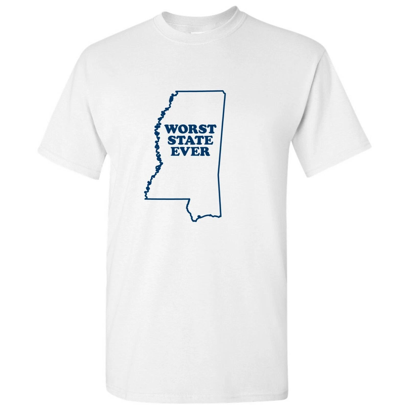 Mississippi Worst State Ever Basic Cotton T-Shirt - White L