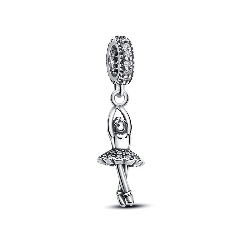 Original 925 Sterling copper Charm Bead Love Music Note Piano Pendant Charms Fit Brand Bracelets Necklaces Women Diy Zircon