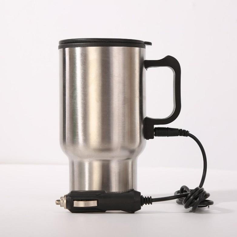 Quick-Heat Portable Car Heater Mug Insulated  Double-Wall Stainless Steel Large Capacity Essential Beverage Warmer  Convenience
