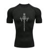 Cross Pattern  Men's Sports T-shirt Training Fitness Compression Quick Dry Short Sleeve T-Shirt for Men