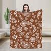 Brown White Paisley Western Seamless Pattern Blanket Quality Soft Cozy  Bedding Throws Winter Plane Travel Living Room Bedspread