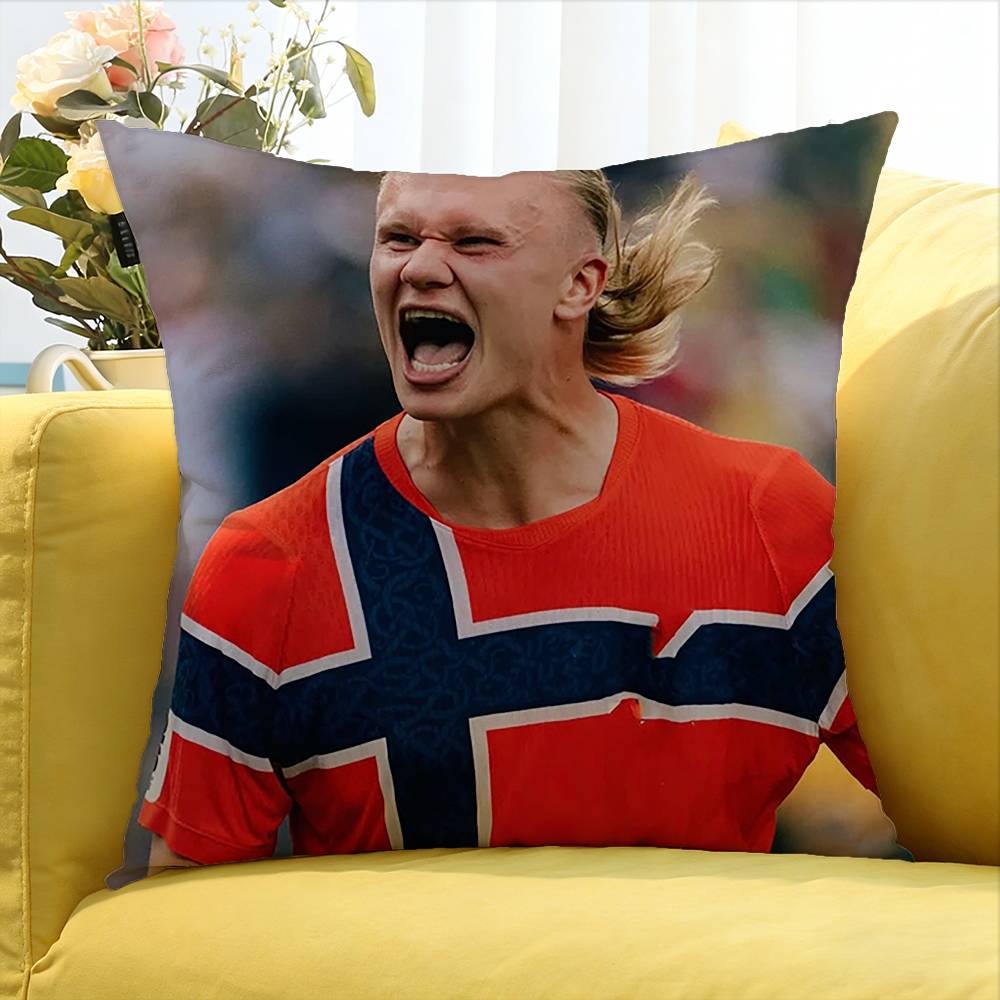 cool Erling Haaland   Various Sizes Square Pillow Case For Car Home Bedchamber Decor