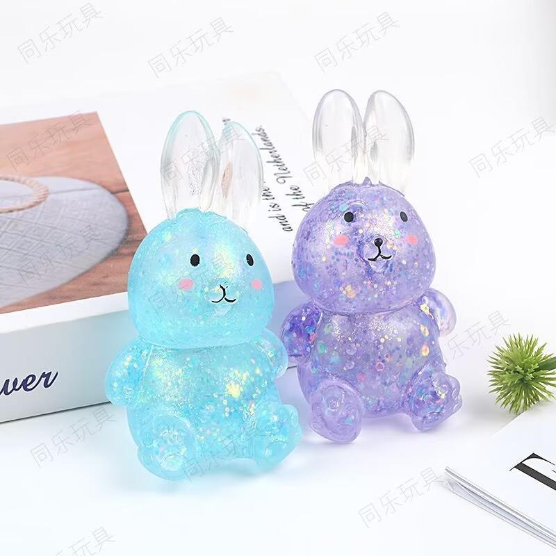 High-Value Cartoon Rabbit Crystal Decompression Squeeze Toy - Slow Rebound Maltose Edition