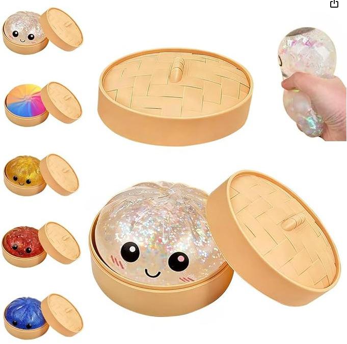 

1Pc Bao Bun Squishy Toy – Soft Non-Sticky Stress Ball, Portable Slow Rise Squeeze Toy for Anxiety Relief, Fidget for Adults Kids светло-серый