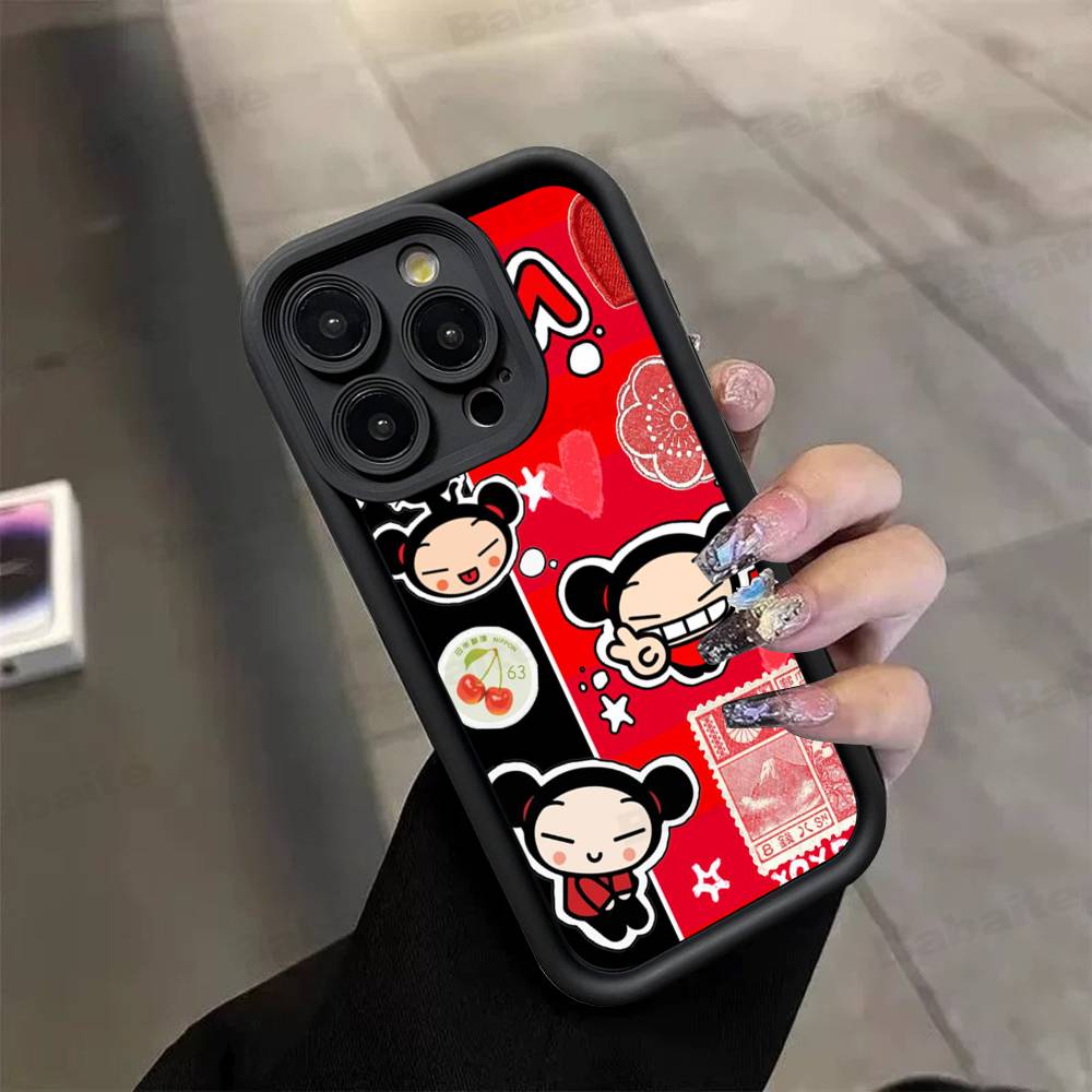 Animation Pucca Cate Phone Case For IPhone 17 16 15 14 13 12 11 Air Plus Pro Max Soft Back Cover iPhone 17