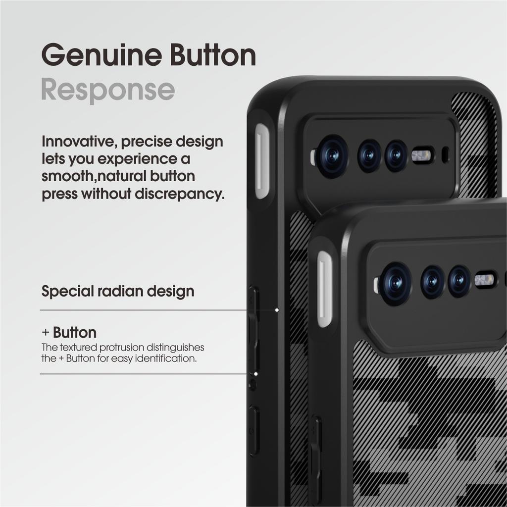 IBMRS Чехол для Asus ROG Phone 6 5G/Phone 6 Pro 5G/Phone 6D 5G Жесткая ПК задняя панель+Мягкая ТПУ рамка Защитная крышка