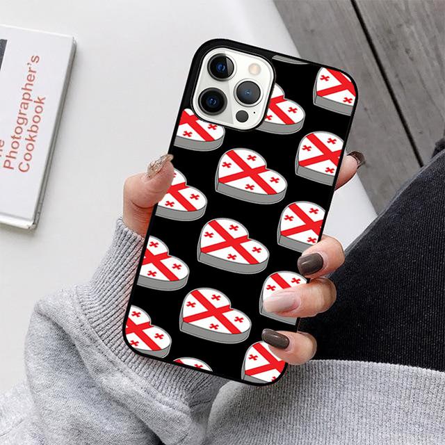 Georgia Flag Phone Case For iPhone 17 Air 16 15 14 13 12 11 Pro Max Plus Max Cover Shell coque
