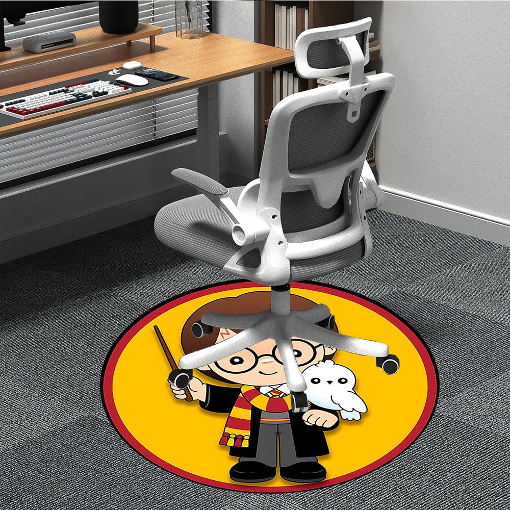 1pc Harry Potter Chair Carpet for Office Non-Slip, Soft & Comfortable, Carpet for Office, Gaming, Lightweight Round Floor Mat