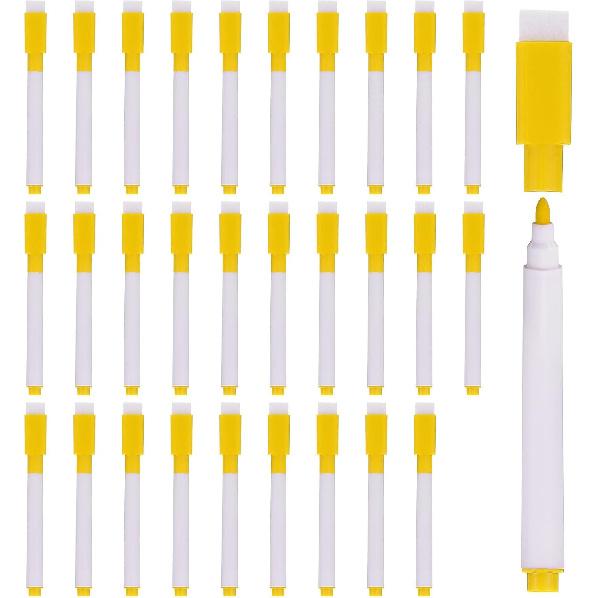 PATIKIL Dry Erase Marker Pens, 100 Pack Rose Red Ink Fine Point Low Odor Whiteboard with Eraser Cap for Office Home Classroom, White Pen Rod