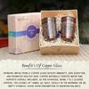 Pure Copper Handcrafted Glasses Set with Gift Box Set of 4 Antique Etching Design for Ayurveda Wellness | Elegant Ayurvedic Benefits - 250ml