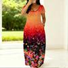 Lightweight Crew Neck Dress For Women Plus Size Short Sleeve Loose Outfit Perfect For Summer Daily Stroll