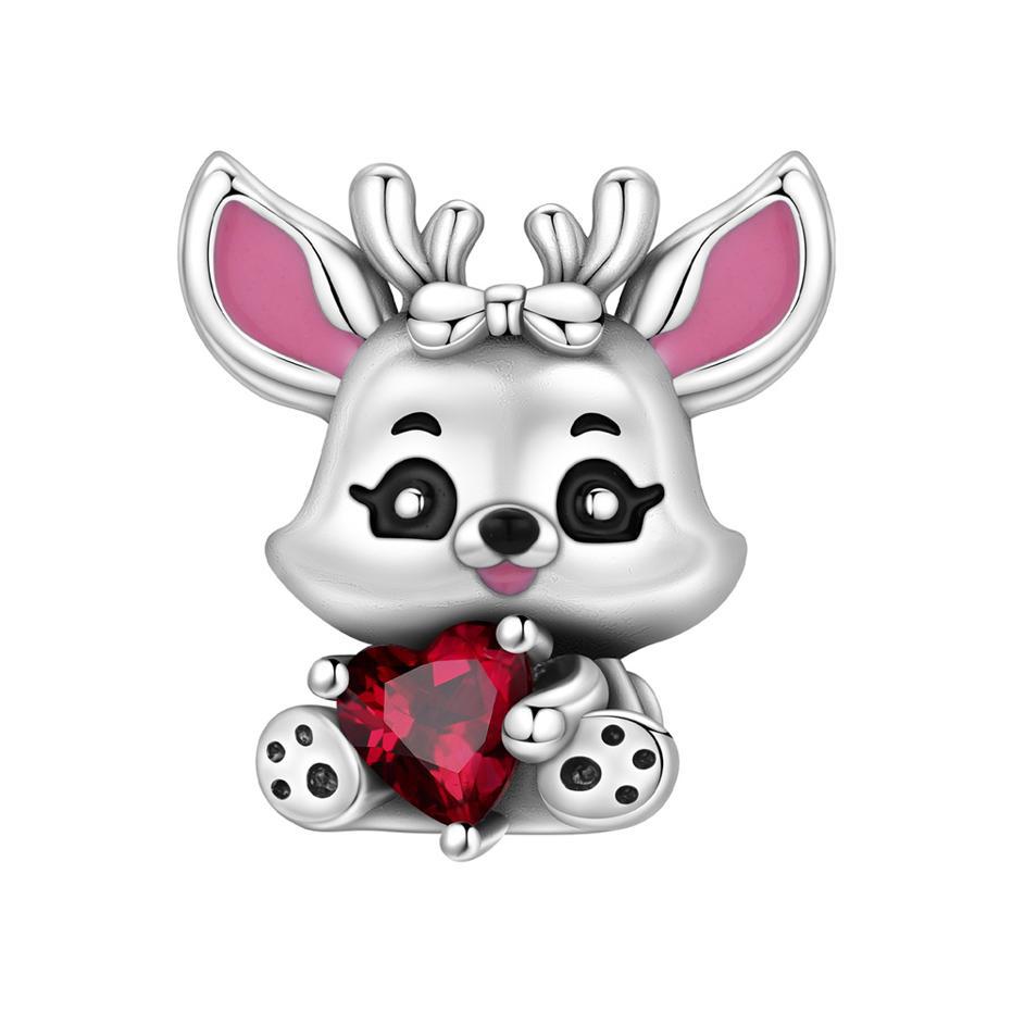 S925 Silver Cute Animal Panda Raccoon Koala Elephant Beaded Bracelet DIY Jewelry Charm Beads Accessories