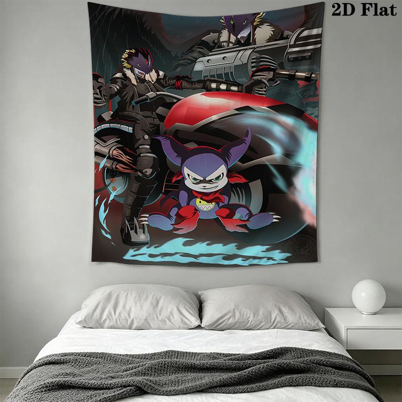 Digimon Tamer Pattern Home Decor Tapestry, Wall Hanging, Decorative RV Wall Cloth.SGT0917210