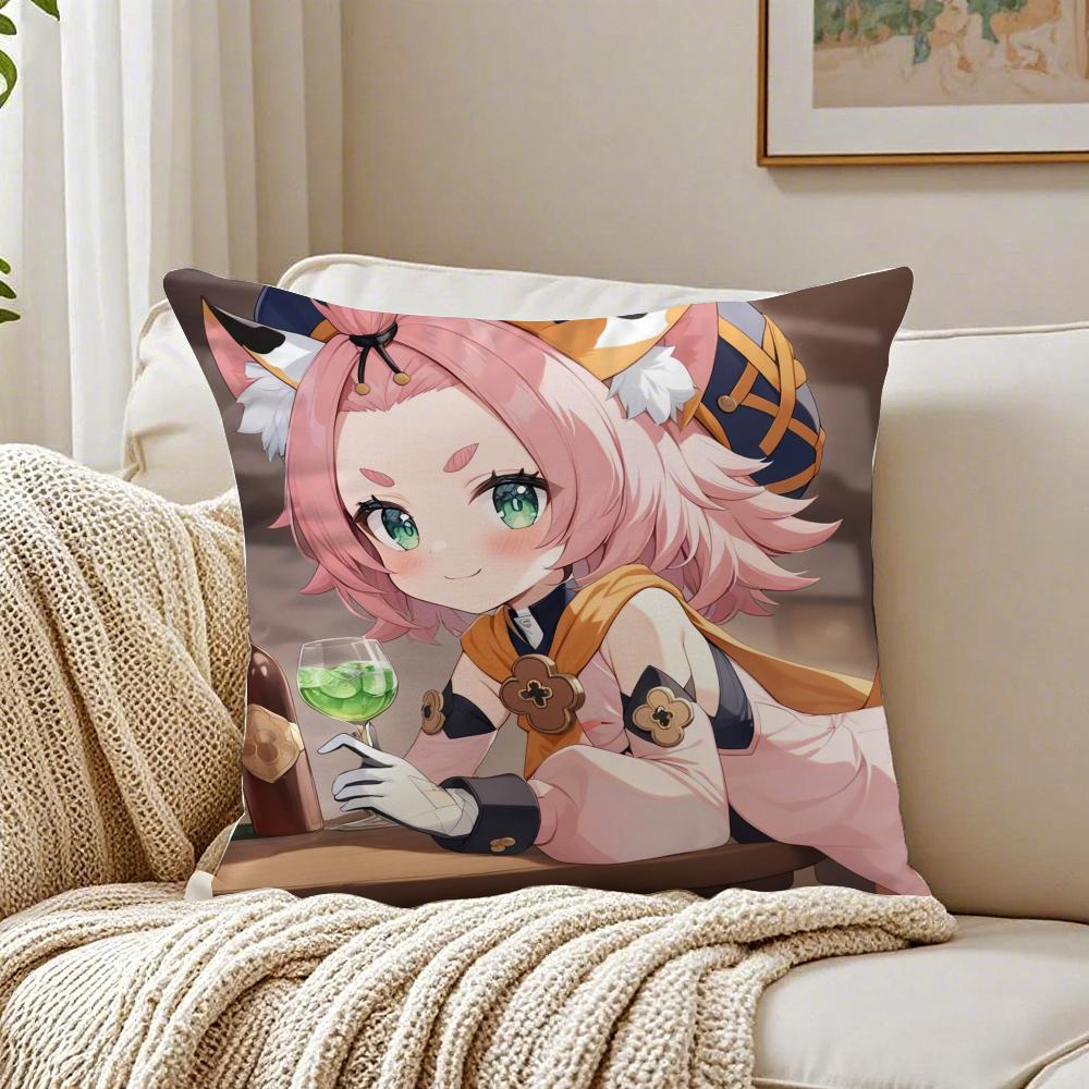 Genshin Impact Role DionaBeautiful Cushion Cover Pillowcase Antidustmite Living Room Sofa Decor Cushion Room
