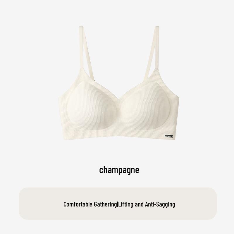 

2025 Осень/Зима Пуш-ап бюстгальтер: Увеличивает маленькую грудь, Предотвращает обвисание, Бесшовный, Боковая поддержка M (32/70AB, 80-95 lbs) шампанского