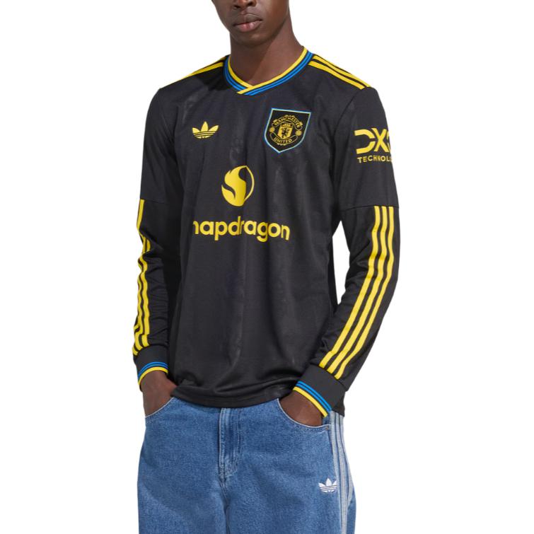 Adidas Manchester United 25/26 Tredjedrakt Fanversjon Hurtigtørkende Slim Fit Langermet Fotballskjorte Herretopper KD4226
