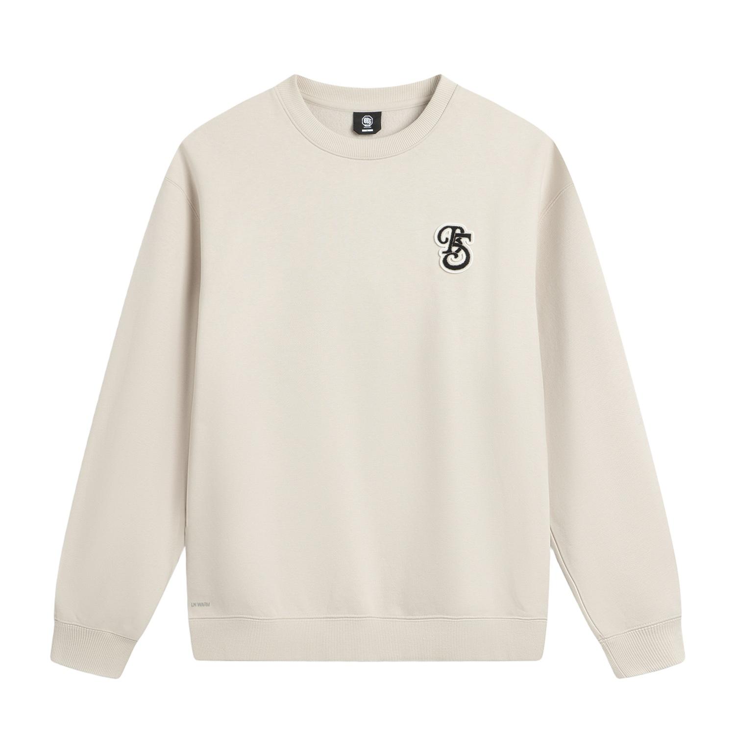 

Li-Ning Свободный крой, круглый вырез, надпись, спортивная мода, универсальный, повседневный, флисовый, теплый свитшот с прострочкой, мужской свитшот AWDV879-1 M