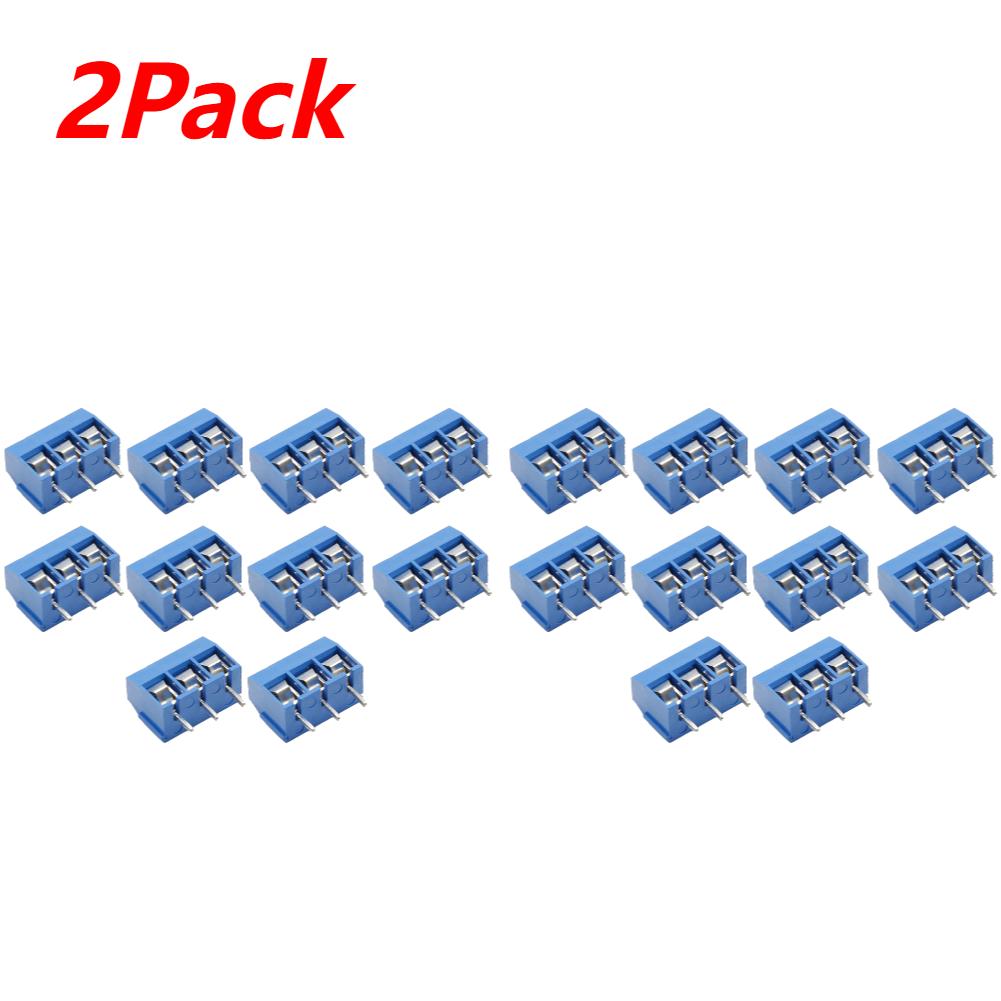 10-100PCS KF301 2P/3P PCB Terminal Block Connector Blue Green PCB Screw Terminal Block Connector Assortment Kit for Arduino
