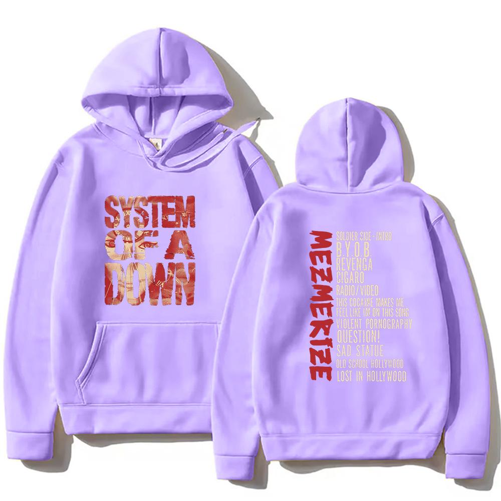Mikiny Rock Band System of A Down System of A Down Mezmerize Seznam skladeb Mikina s kapucí Podzim Pánské oblečení Unisex Retro Y2K Pulovry