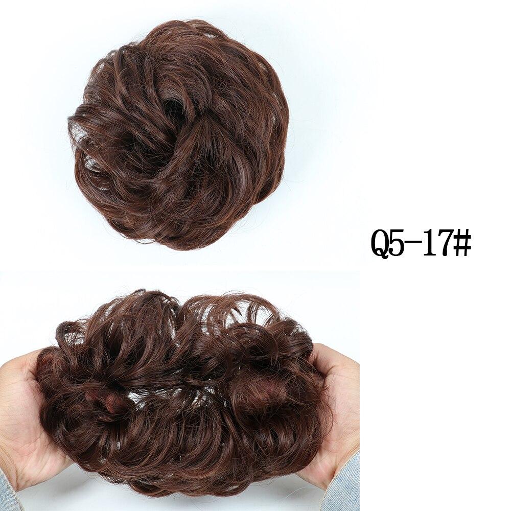 MISS WIG Straight Donut Chignon Hairpieces Synthetic Ombre Elastic Chignon Fluffy Messy Scrunchies Hair Bun for Women
