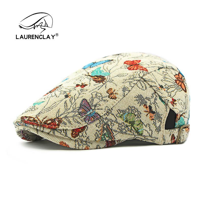 Vintage Jacquard Hat Ladies Butterfly Beret Vintage Fashion Forward Hat Casual Versatile Painter Hat