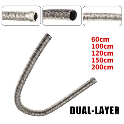 60cm-200cm 24mm Dual-layer Heater Exhaust Pipe Stainless Steel For Webasto Eberspacher Air Diesel Heater Exhaust Hose Tube Line