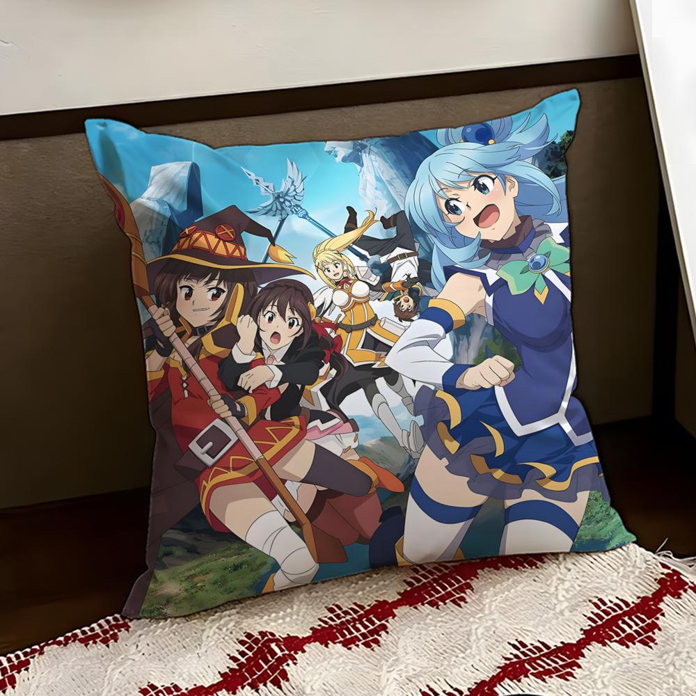 Anime IIsekai QQuartet Cushion Cover Reversible Soft Durable Pillow Cover Home  Car MultiScene Use for Daily Comfort