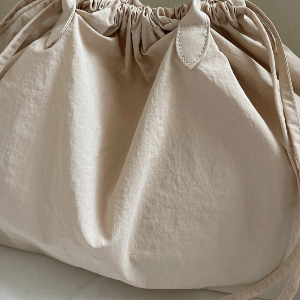 Versatile Overlarge Drawsting Bag Large Capacity Women's Handbag Simple Nylon Totes Bag  Girls