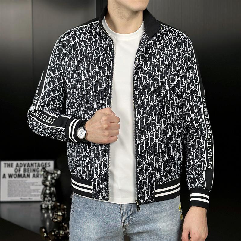 2025 Spring Men s Trendy Korean Slim Fit Printed Jacket (Plus Size Available) XL