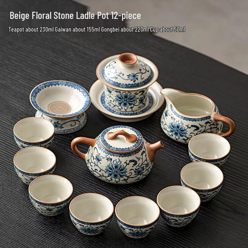 

Премиальный сине-белый набор для чая Ганфу в стиле Килн Жу