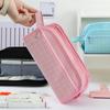 Simple Grid Pencil Case Multi-layer Student Stationary Boxes Pen Storage Bag  Study Supplies
