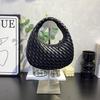 2026 Bag women's premium texture hand-woven hand carry shoulder crossbody chain round bag