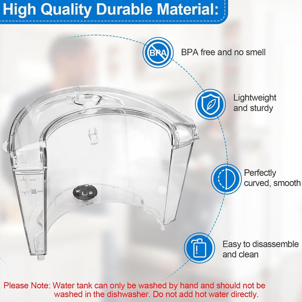 Durable Replacement Water Reservoir 40OZ Capacity Coffee Maker Water Bucket Plastic Material for K200 K250 Coffee Maker