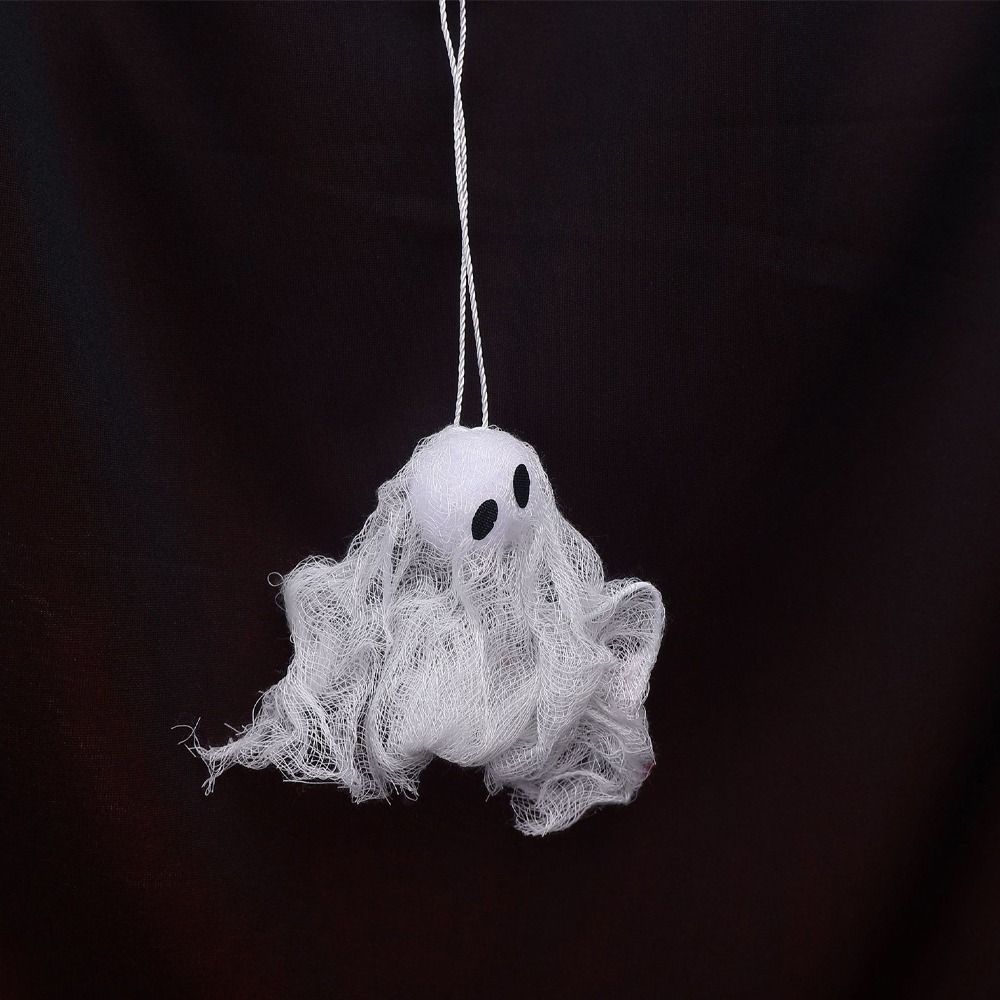 6pcs Spooky Props White Ghost Pendant Trick or Treat Ghost Hanging Ornament  Halloween Festival