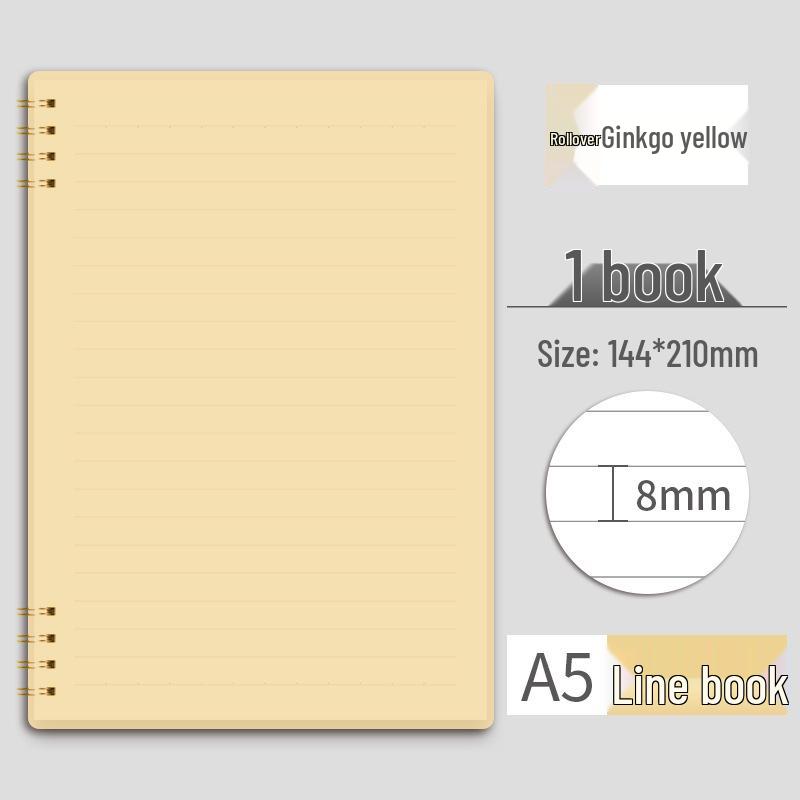 Frisches Morandi 8-Loch A5 Notizbuch mit Linien – Verdickter Büro- & Studienblock