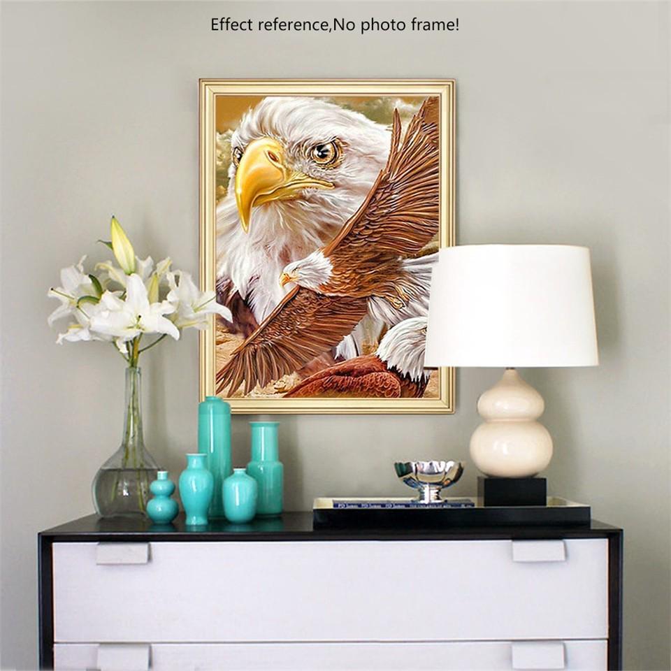 5D DIY Full Round Diamond Painting Eagle Rhinestone Mosaic Diamond Embroidery Animal Cross Stitch