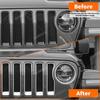 SHINEKA ABS Car Exterior Front Headlight Lamp & Racing Front Grille Decoration Cover for Jeep Wrangler JL Gladiator JT 2018 Up