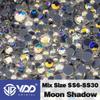 VDD High-Quality Mixed Size Rhinestones: SS6-SS30 Glass Crystal Hot Melt Adhesive Flat Back