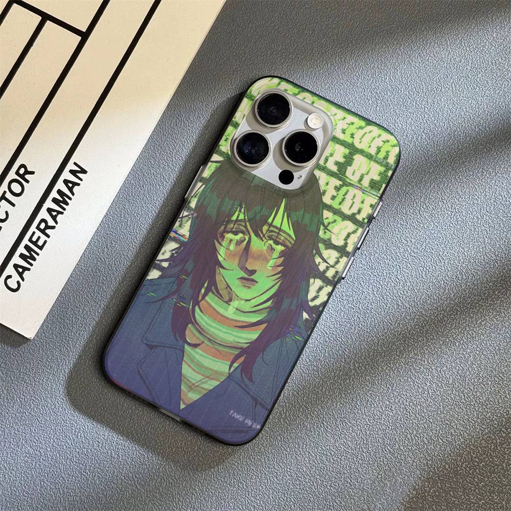 Popular Game Anime M-Mouthwashing For IPhone 17 16 15 Plus Pro Max 12 14 Plus 11 13 Wave Corrugated Stripe Funda Phone Cover