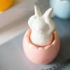 1/3Pcs Cartoon Easter Egg Shell Rabbit Smooth Finish Ceramic Rabbit Statue  Office Desktop