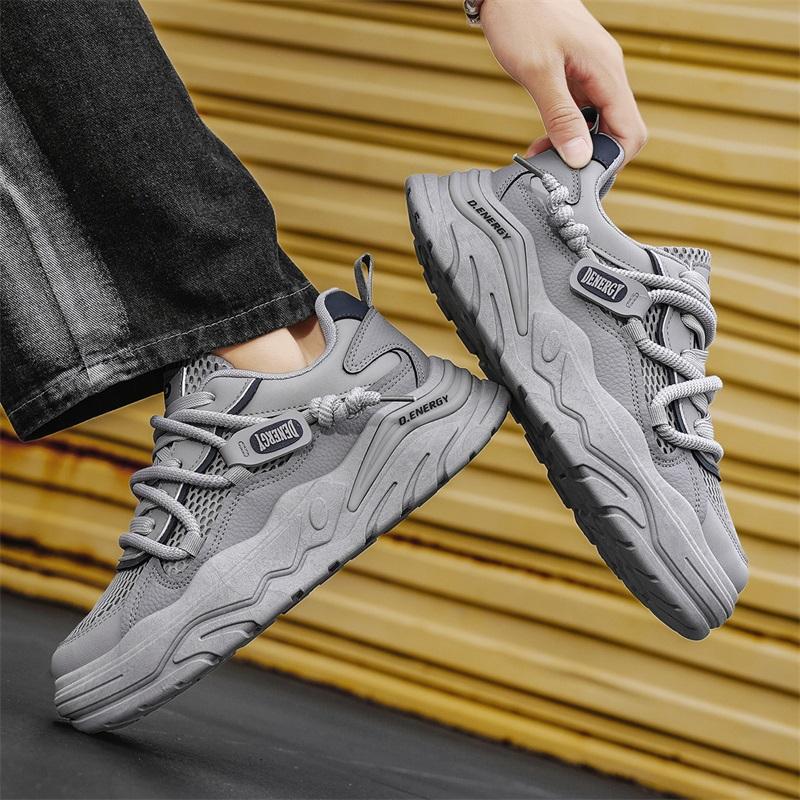 Men's shoes summer mesh breathable thick sole height increasing versatile casual sports shoes Korean version trendy men's shoes