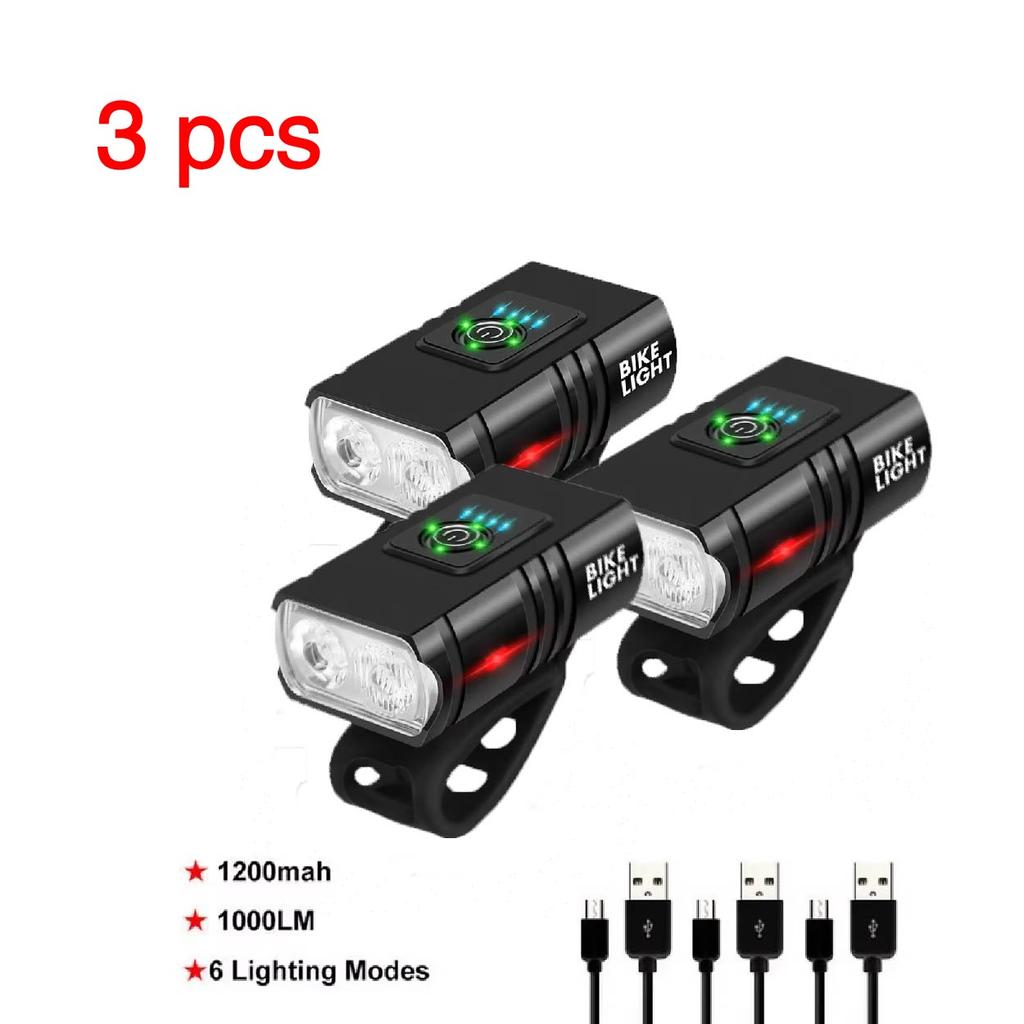 2 Luci LED T6 per Bici Ricarica TypeC Luci per Bicicletta Anteriori 6 Modalità Torcia MTB Faro per Bicicletta per Ciclismo Luce Anteriore per Bicicletta
