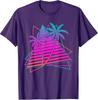 Palm Trees Synthwave Aesthetic 1980s Tropical Vaporwave T-Shirt