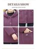 Mamas Herbst-/Winter-Kapuzenjacke aus Lammwolle für Damen, Plüsch-Samt, Verdickte warme Baumwolle für mittlere und ältere Menschen, Strukturierter Samt