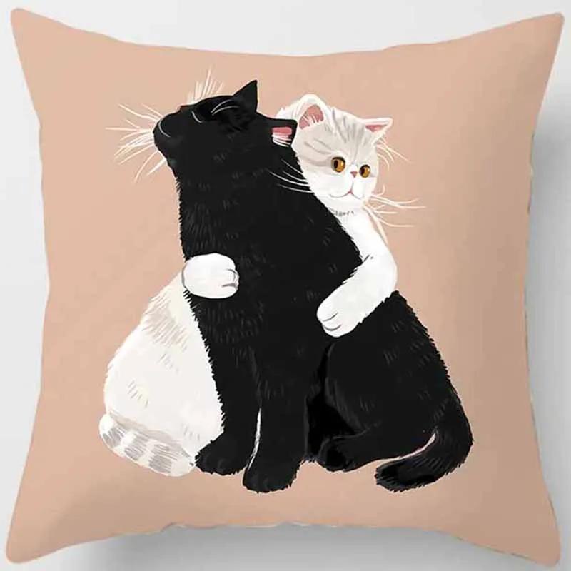 Cat Is Leisure Life  Square Pillowcase, Used for Home Decoration, Car Sofa Cushion Cover45cm*45cm