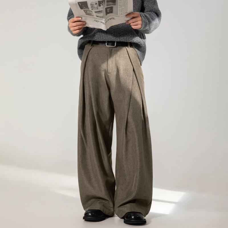 

Men Loose Wide Leg Casual Pants M коричневый