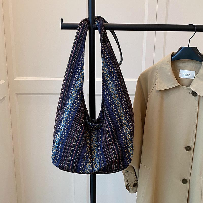 

Винтажная богемная сумка-хобо большой вместимости: Повседневная отпускная наплечная сумка One Size фиолетовый