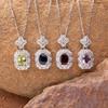 Natural Citrine Amethyst Colored Treasure Necklace Women'S S925 Sterling Silver Pendant Light Luxury High-End Jewelry