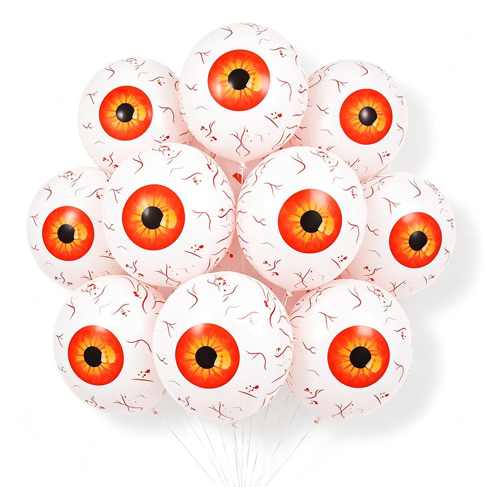 10pz Palloncino Spaventoso Occhio di Sangue Gonfiabile in Foglio di Alluminio 5 Colori Palloncino Occhio Decorazioni per Feste di Halloween Regali